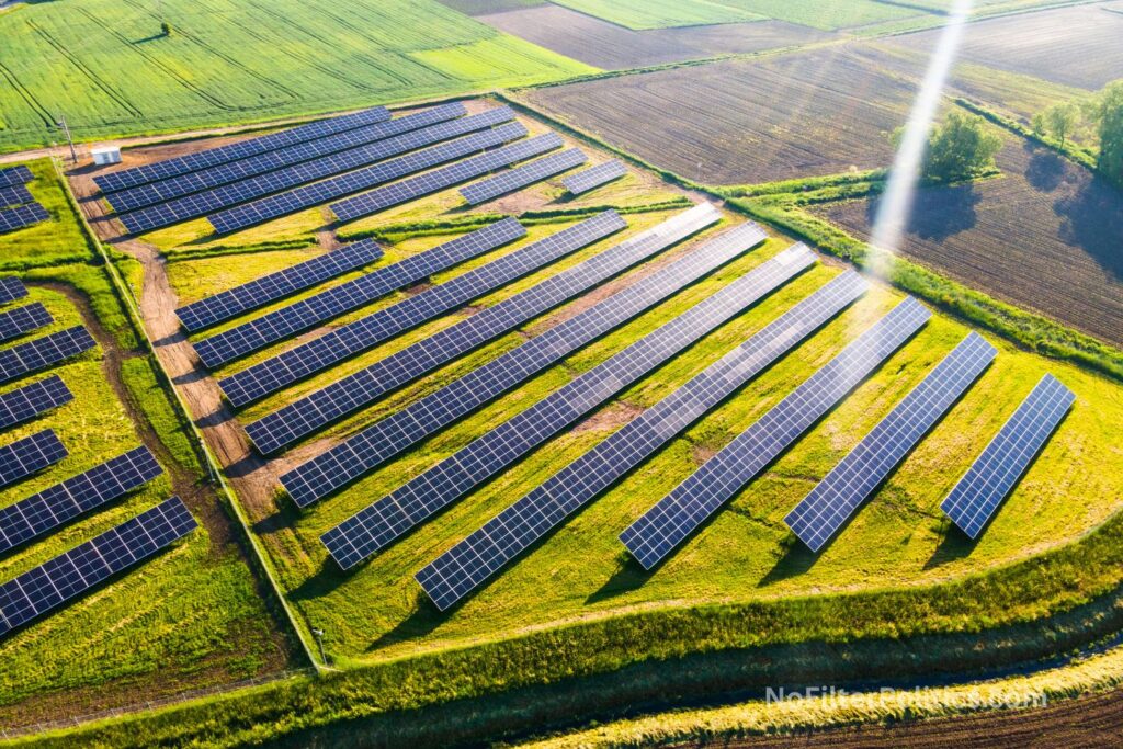 Solar Energy Farm in Fields