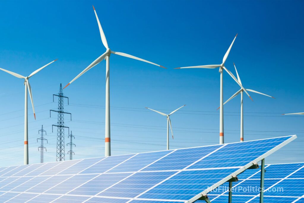 Solar panels with wind turbines