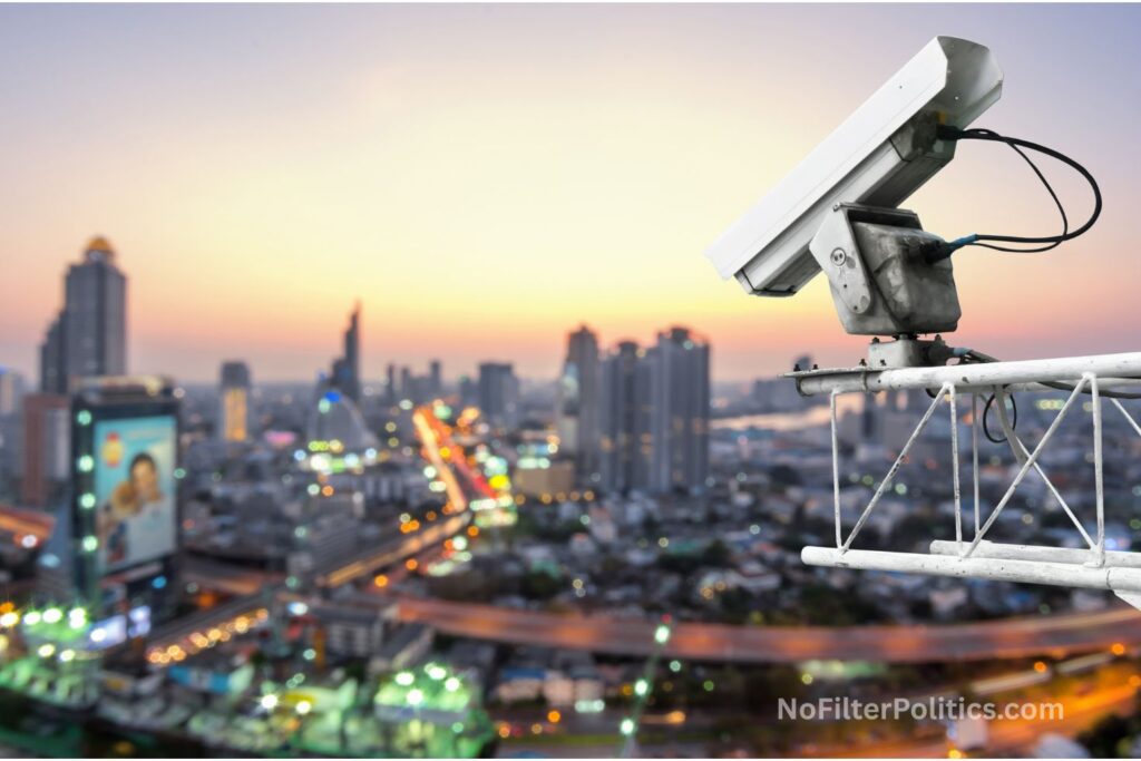Surveillance Camera Installed in a City Outdoors